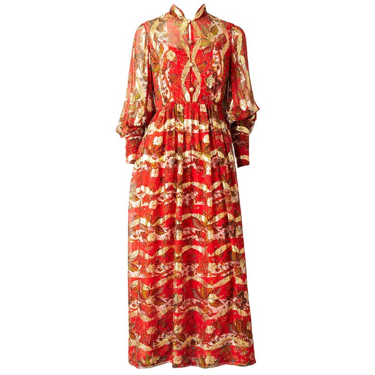 Christian Dior Lurex and Chiffon Dress