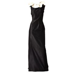 Black Silk Taffeta Haute Couture Gown