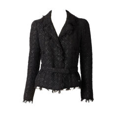 Chanel Tweed and Fringed Jacket at 1stDibs