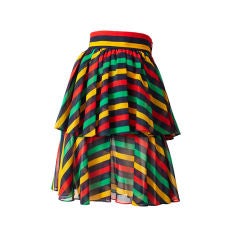 Yves St. Laurent Striped Tiered Skirt