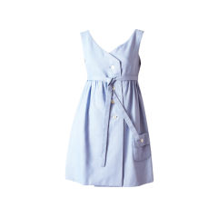 Vintage Geoffrey Beene Periwinkle Blue Linen Day Dress