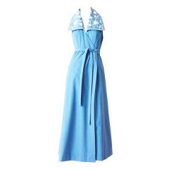 Vintage Mollie Parnis Chambray Wrap Dress