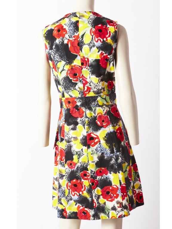 Women's Chanel Poppy Print Denim Day Dress
