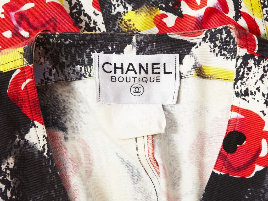 Chanel Poppy Print Denim Day Dress 1