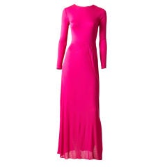 Magenta Matte Jersey Slinky Gown