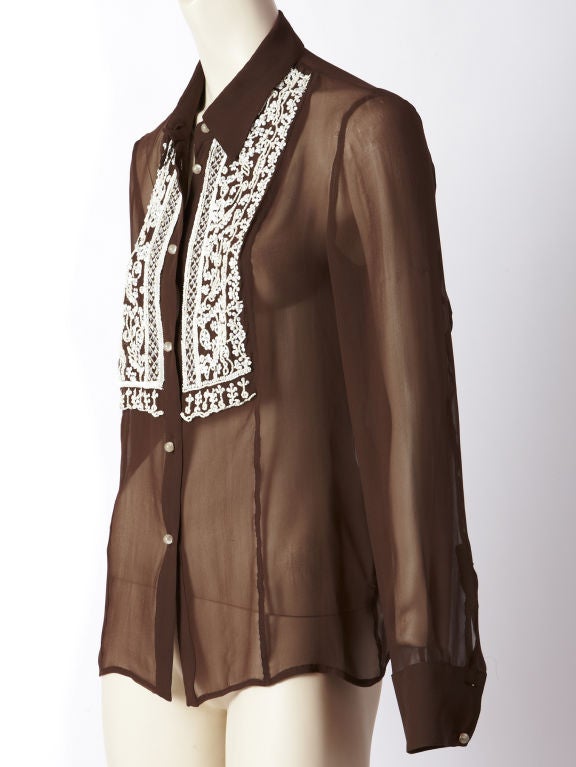 Valentino Beaded Chiffon Blouse