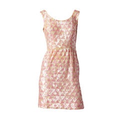 Pink and Ivory Sequined Dress and Jacket 1960's