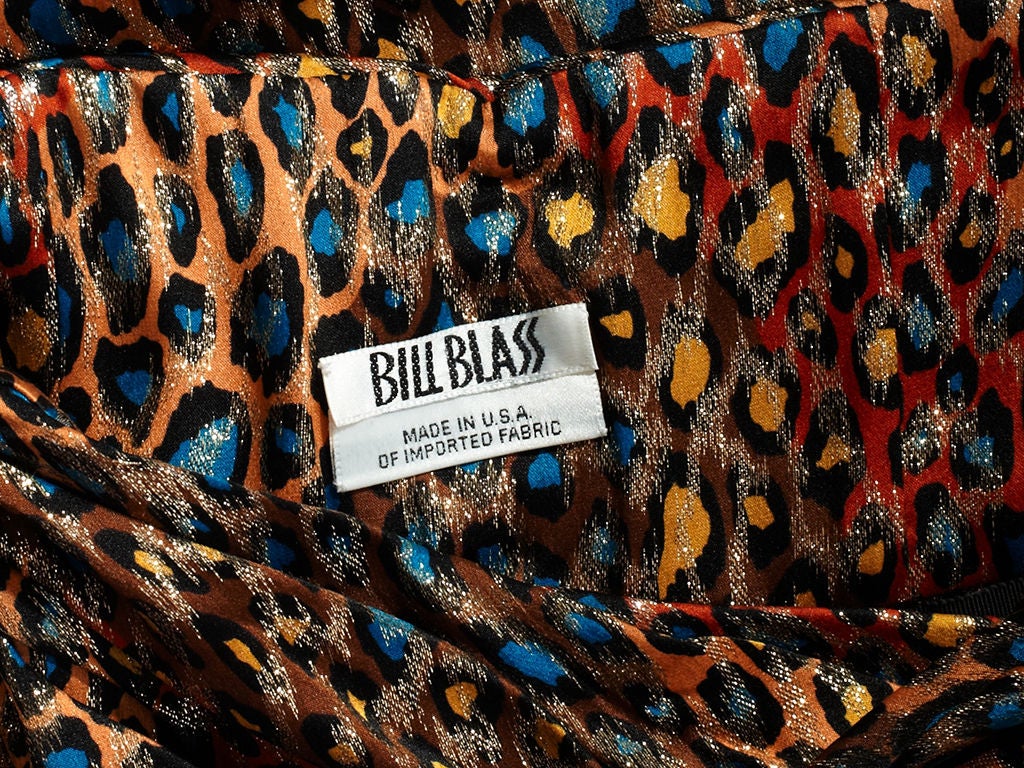 Bill Blass Leopard Print lame Skirt at 1stdibs