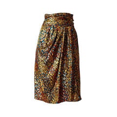 Bill Blass Leopard Print lame Skirt