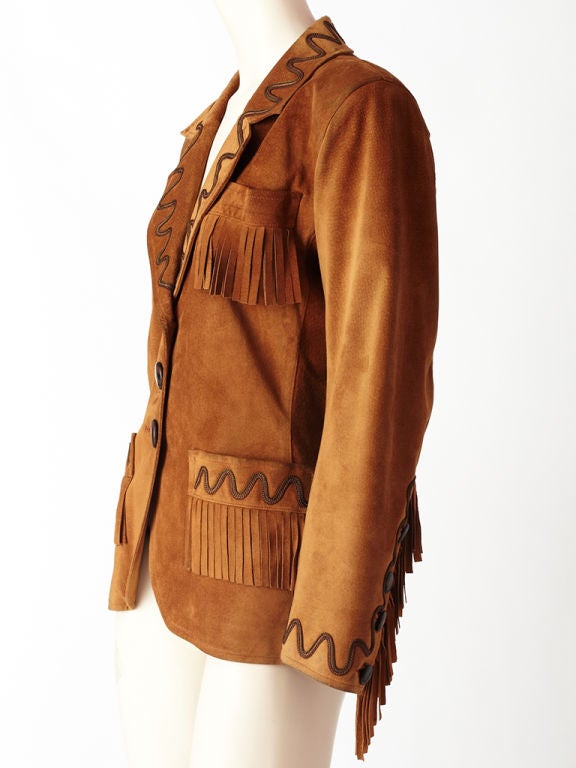 Yves St. Laurent Suede Fringed Jacket at 1stdibs