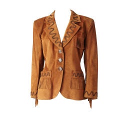 Vintage Yves St. Laurent Suede Fringed Jacket