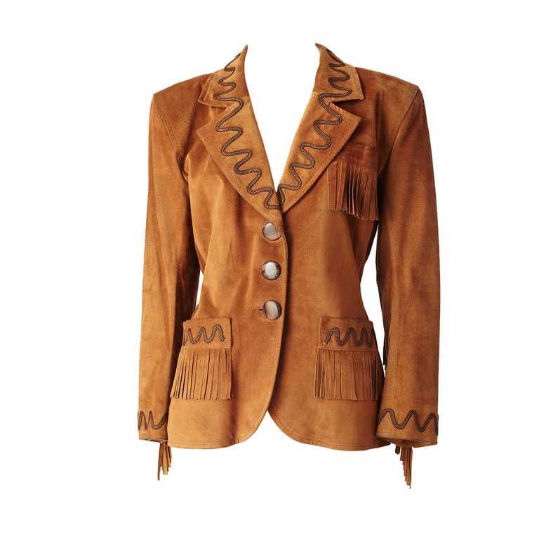 Yves St. Laurent Suede Fringed Jacket