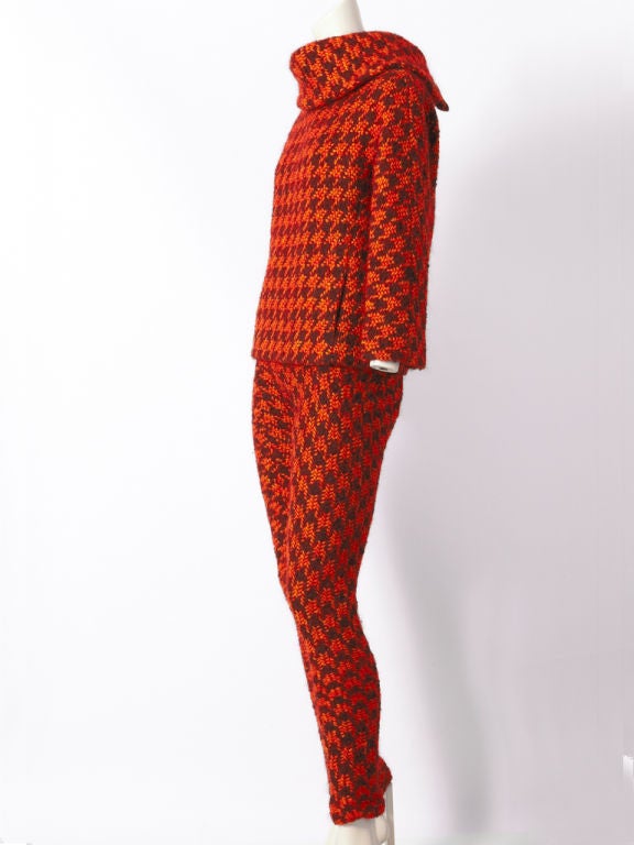Women's Jacques Tiffeau Tweed Apres Ski Ensemble C. 1960's