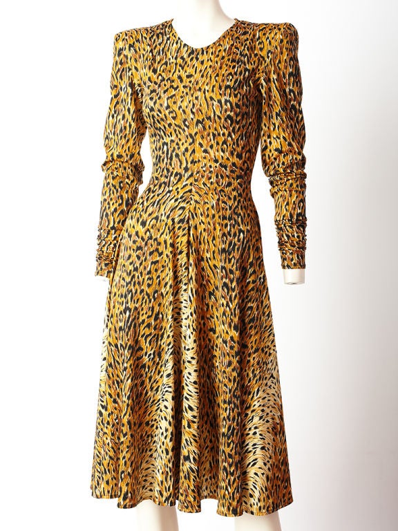 Norma Kamali - Robe en jersey imprimé léopard