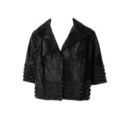 Astrakhan And Jet Beaded Evening Jacket