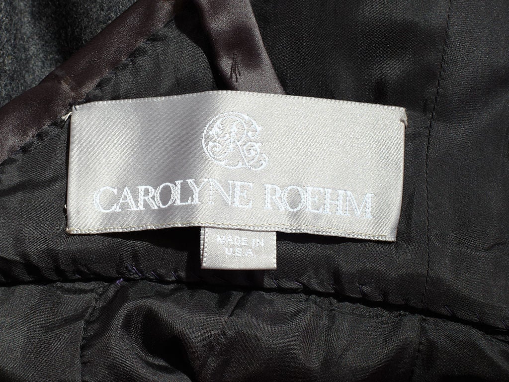 Carolyne Roehm Gray Wool Flannel Halter Dress 2