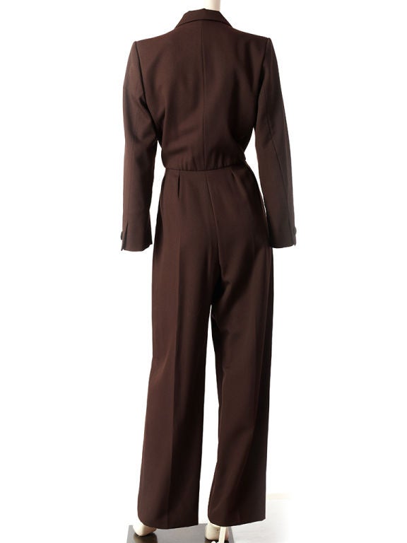Yves St. Laurent Chocolate Brown Jumpsuit 1