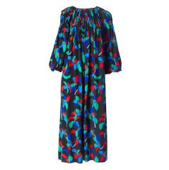 Vintage Chloe Graphic Print Maxi Dress