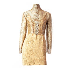 Galaonos Nude Tone Cocktail Dress with Lace Jacket