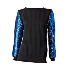 Yves St. Laruent Sweater With Sequin Sleeves
