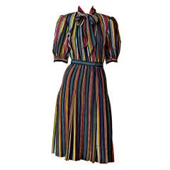 Vintage Yves St. laurent Stripe Day Dress