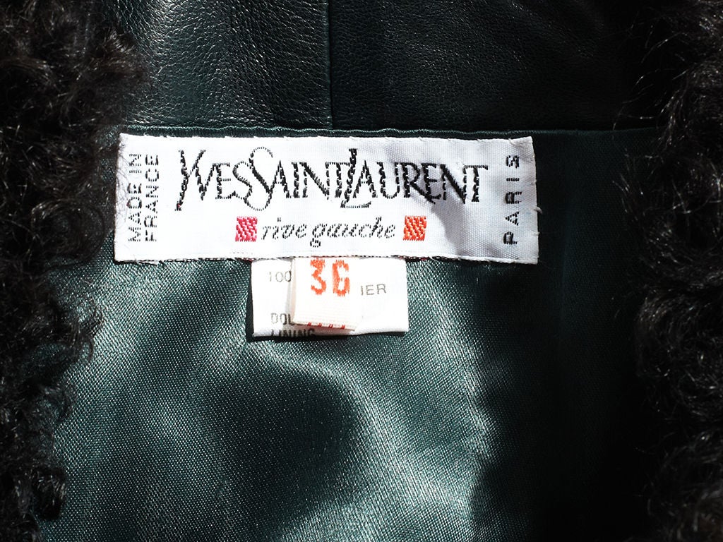 Yves St. Laurent  Leather Jacket with Curly lamb Trim 2