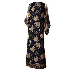 Treacy Lowe Printed Chiffon Kimono Sleeve Dress