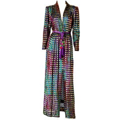 Pauline Trigere Cut Velvet Gown