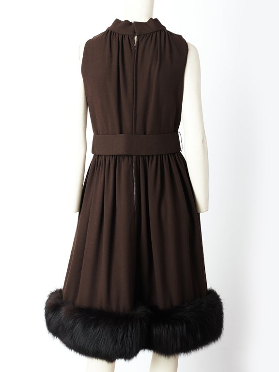 Chocolate Brown Cocktail Dress With Mink Hem 1