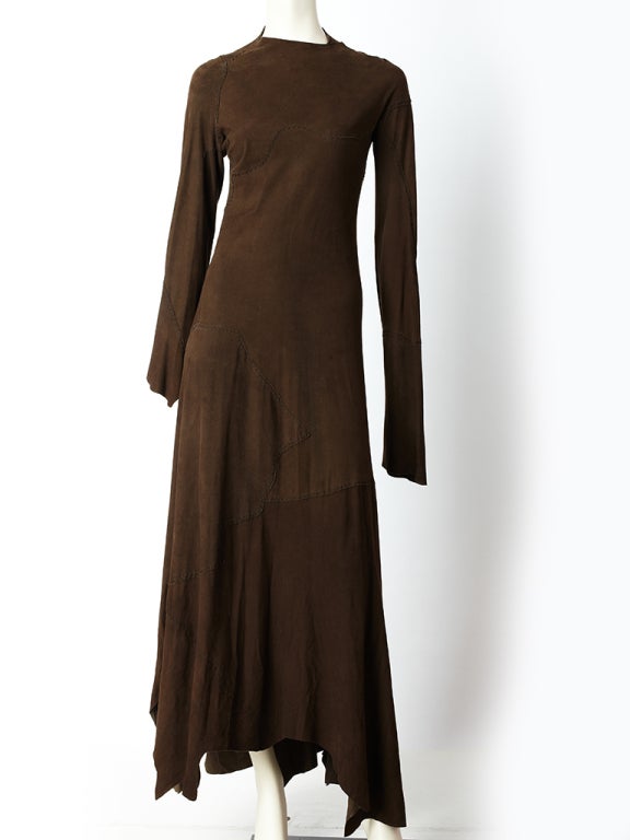 Yohji Yamamoto  Patchwork Suede Dress