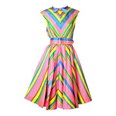 John Moore Chevron Stripe Day Dress