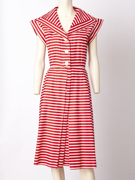 Yves St. laurent, cotton, red and white, horizontal stripe 