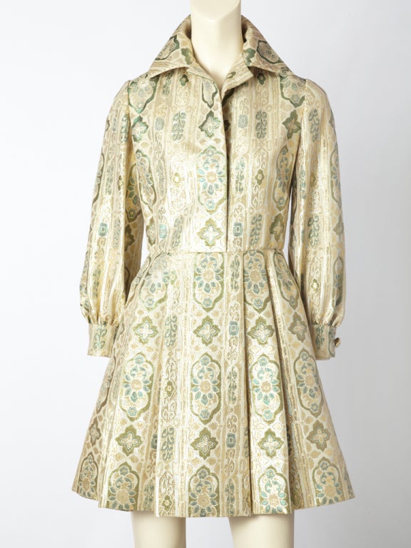 Women's Bill Blass 70's Brocade Dress and Vest