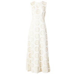 Vintage Donald Brooks Eyelet Linen 60's Dress