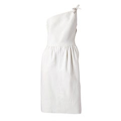 Norell Linen One Shoulder Day Dress