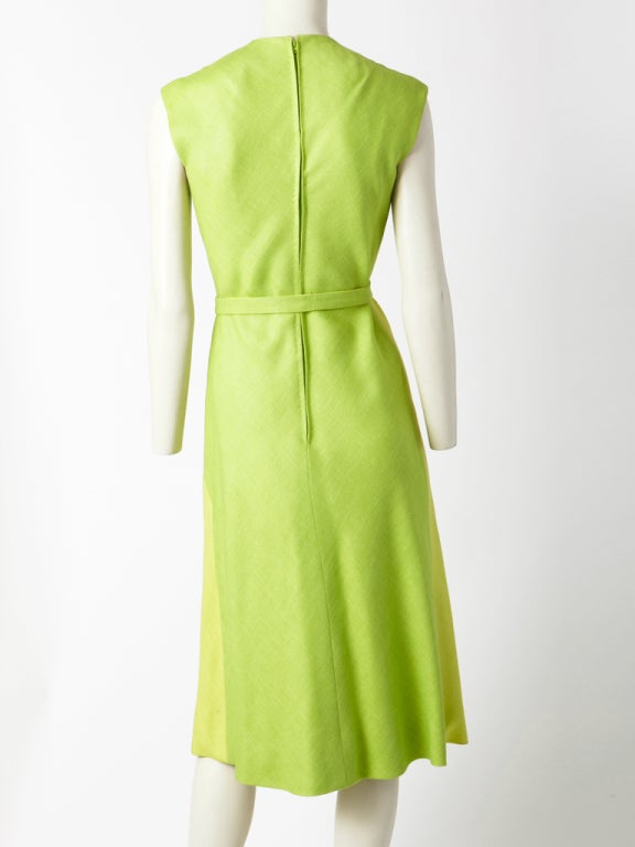 Pauline Trigere 2 Tone Linen Day Dress 1