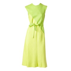 Pauline Trigere 2 Tone Linen Day Dress