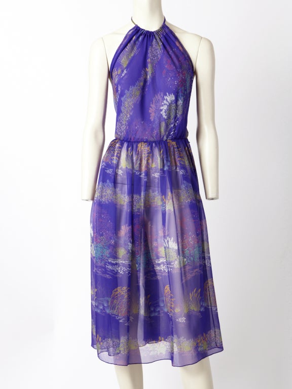 Valentino Chiffon Halter Dress