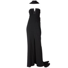 Yves. St. Laurent Dramatic Strapless Gown
