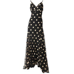 1930's  Bias Cut Tulle Gown