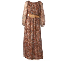 Vintage Adele Simpson Chiffon and Lurex Smock Dress