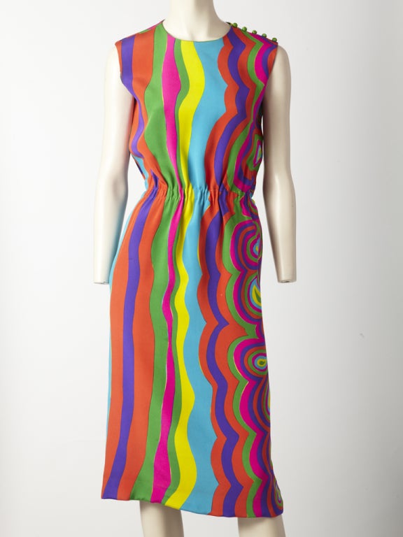 Burke-Amey Psychedelic Pattern Dress at 1stDibs
