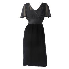 Vintage Valentino Couture Velvet and Chiffon Cocktail Dress