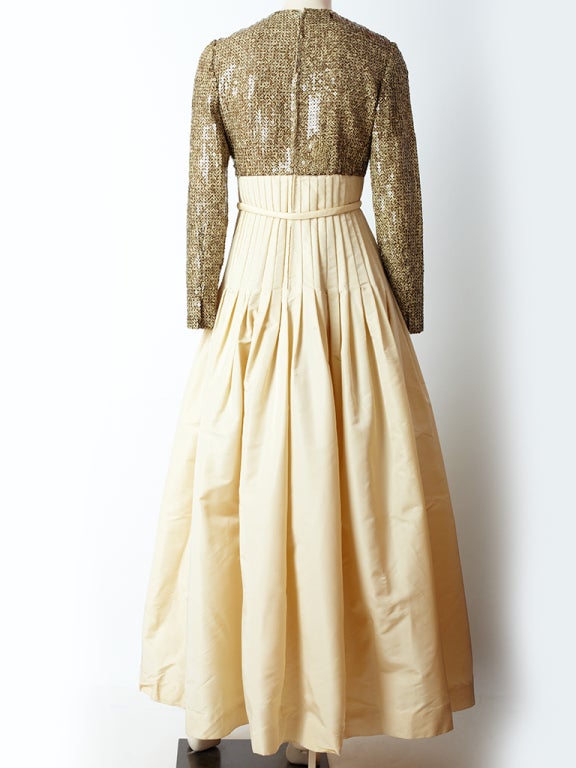 Sequined and Taffeta  60's Gown In Excellent Condition In New York, NY