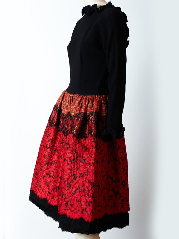 Women's Geoffrey Beene Red and Black Dress