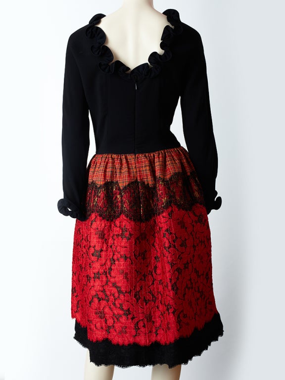 Geoffrey Beene Red and Black Dress 1