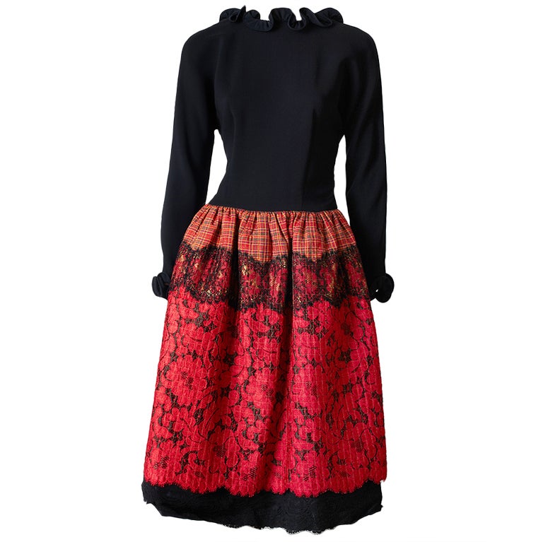 Geoffrey Beene Red and Black Dress