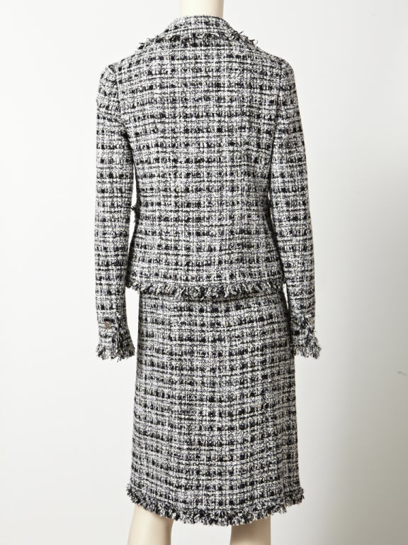 Chanel Black and White Tweed Suit at 1stDibs | chanel black and white ...