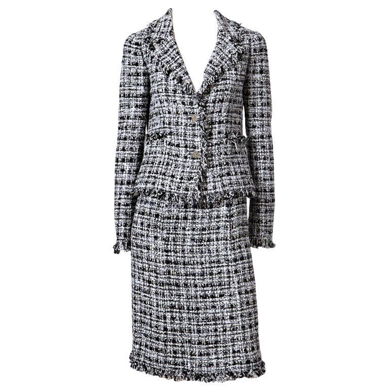 Chanel Black and White Tweed Suit