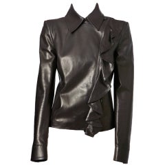 Yves St. laurent Chocolate Brown Leather Jacket